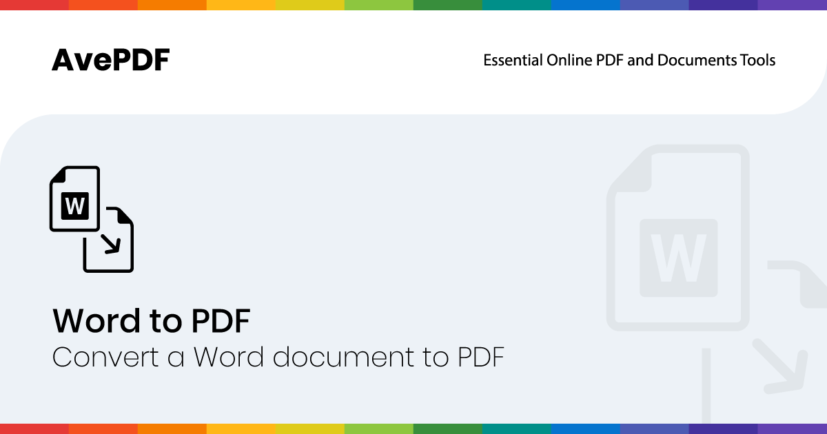 Convert Your Word Documents To Pdf With Avepdf Online Tools