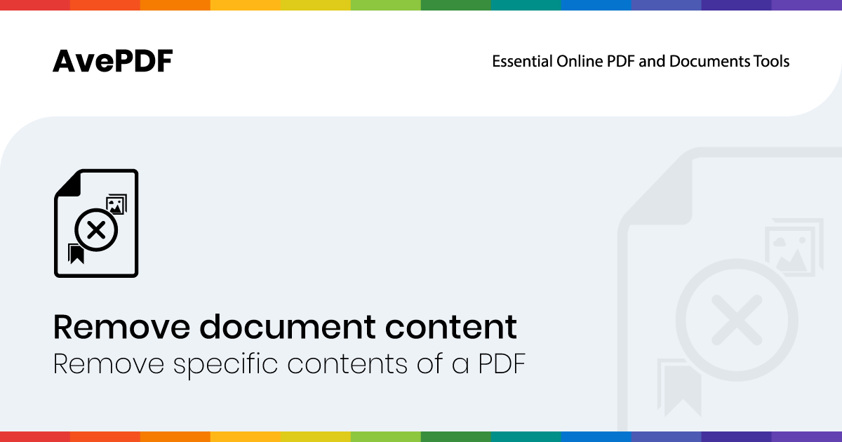Remove Bookmarks, Embedded Files & Thumbnails from PDF | AvePDF